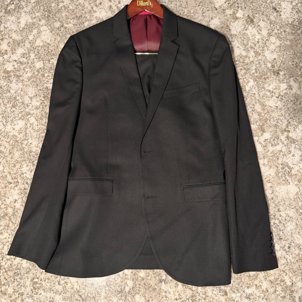 Topman Skinny Fit Suit 40R 32x30 Charcoal Gray Slim Modern Mens